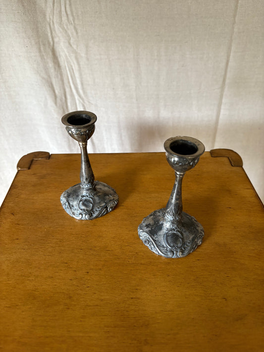 Art Nouveau Candlestick Pair