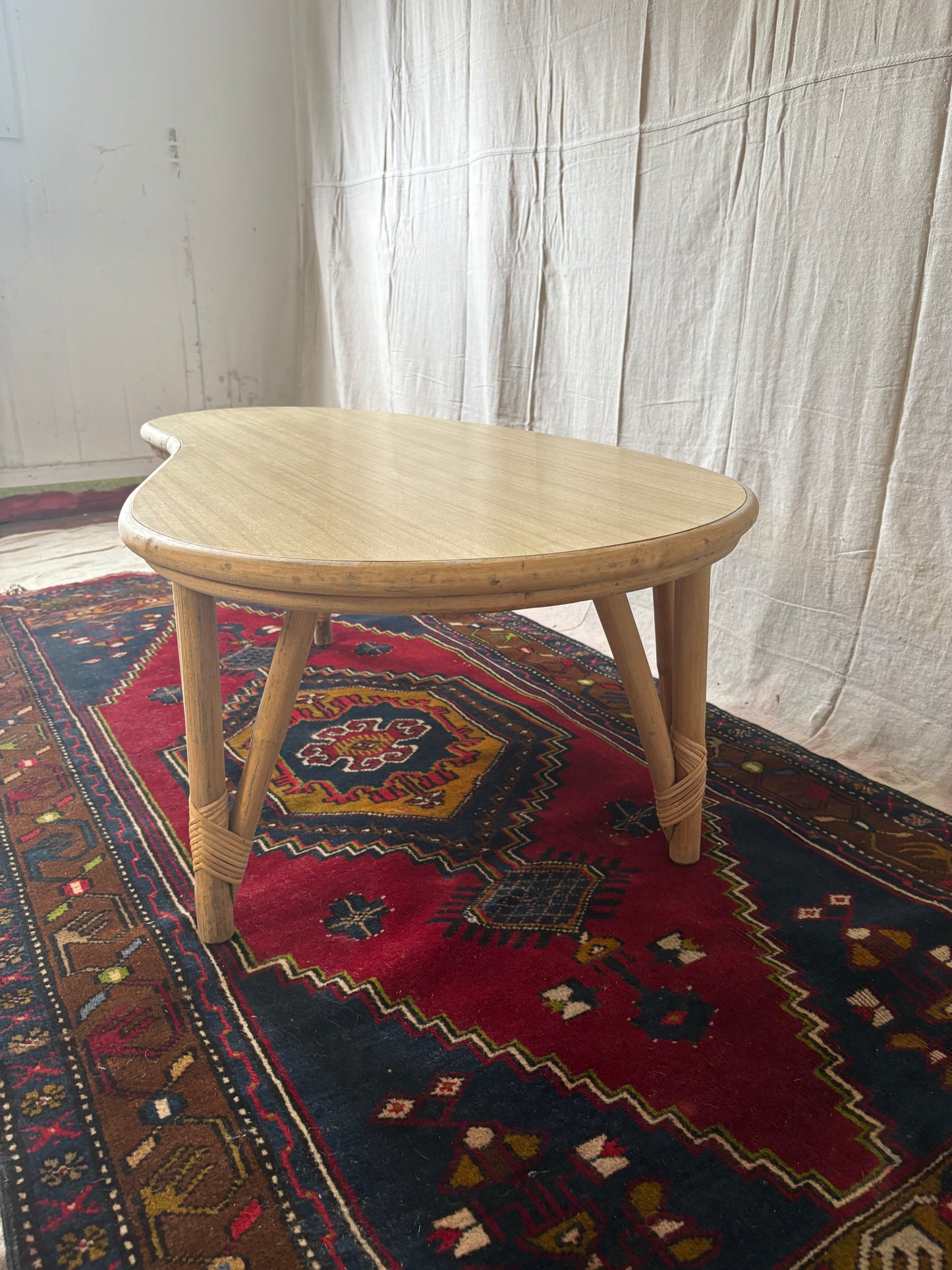 Rattan Kidney Coffee Table