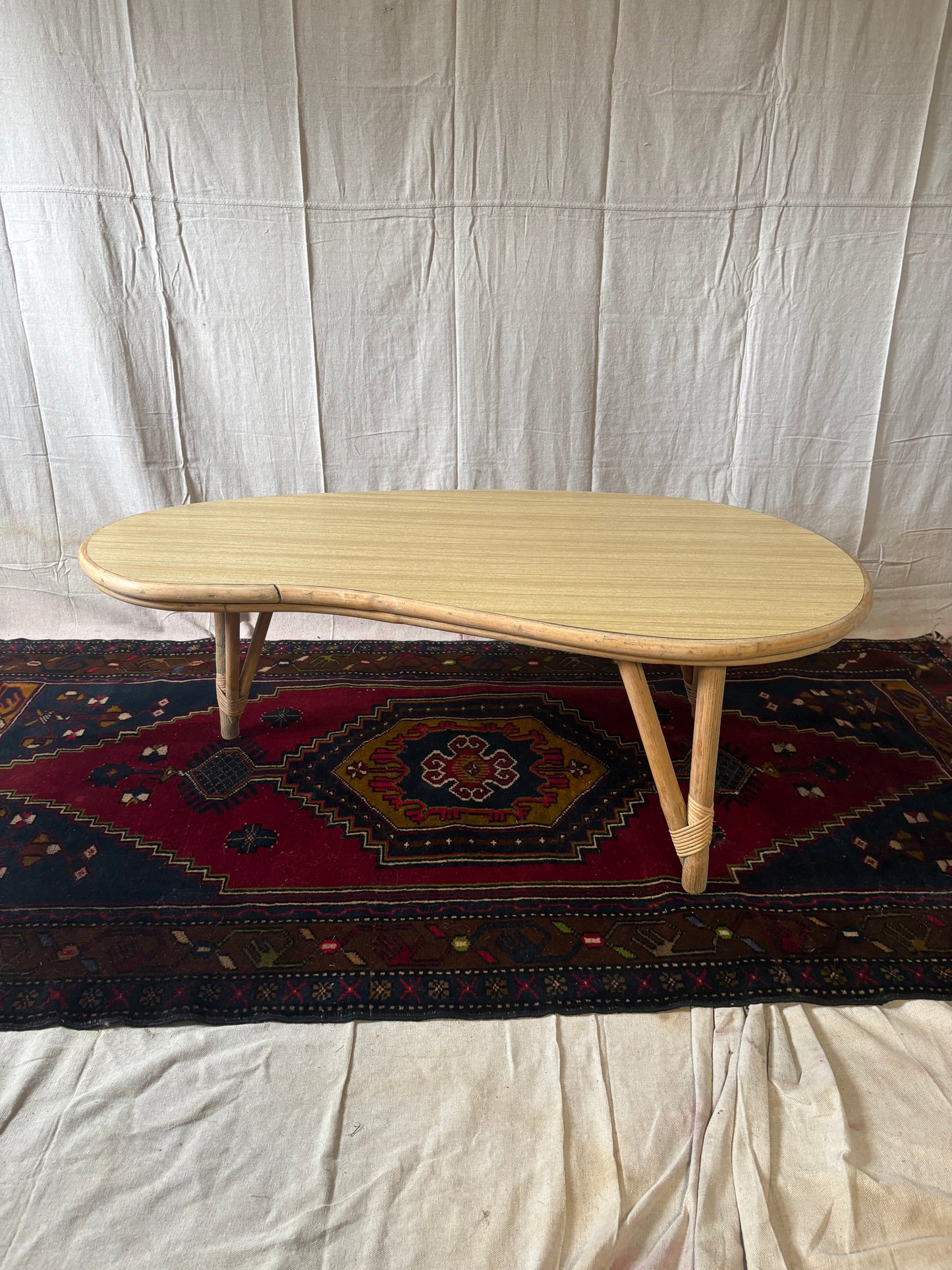 Rattan Kidney Coffee Table