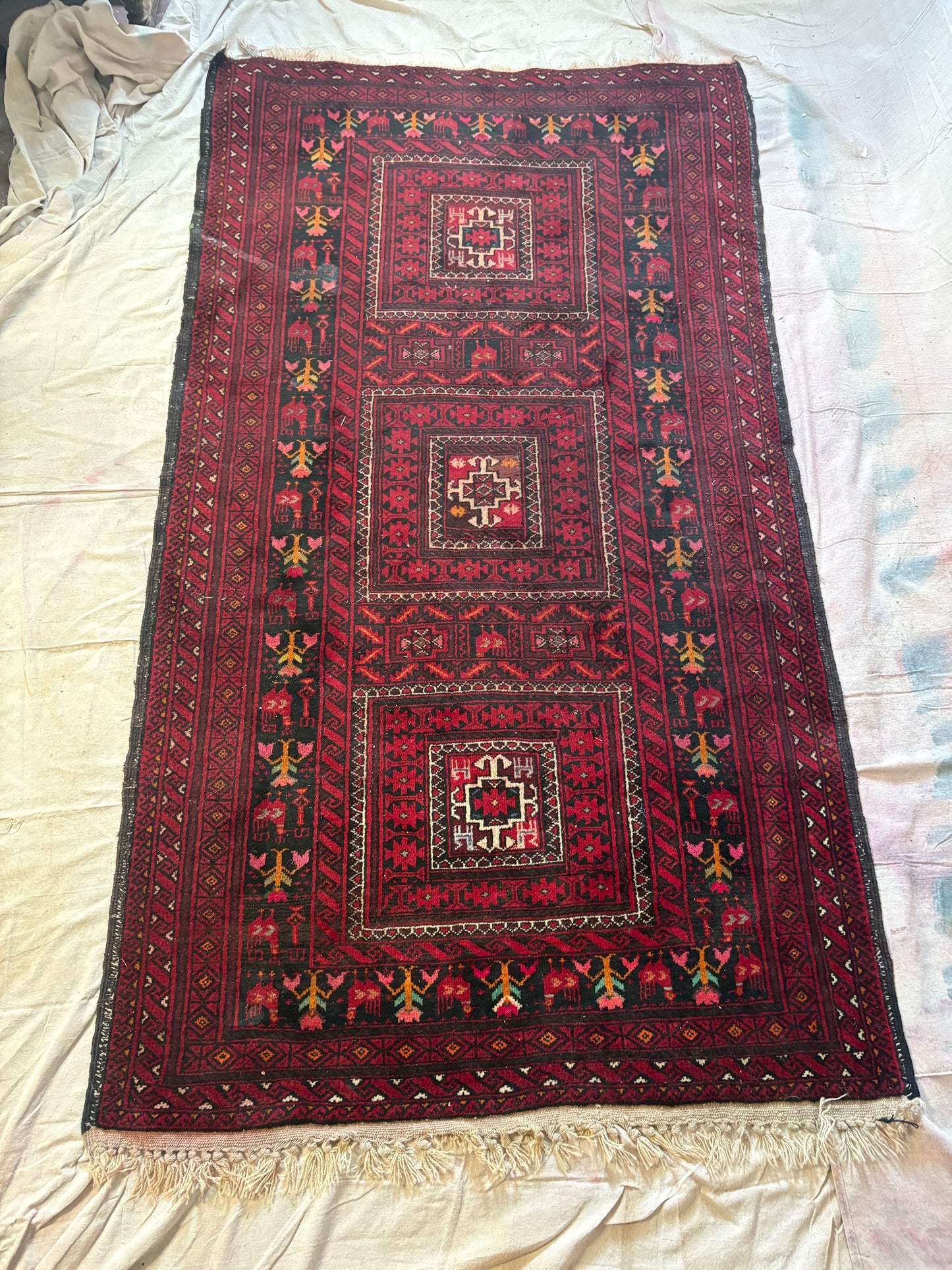 Kazakh Area Rug | 7’ x 3’11”