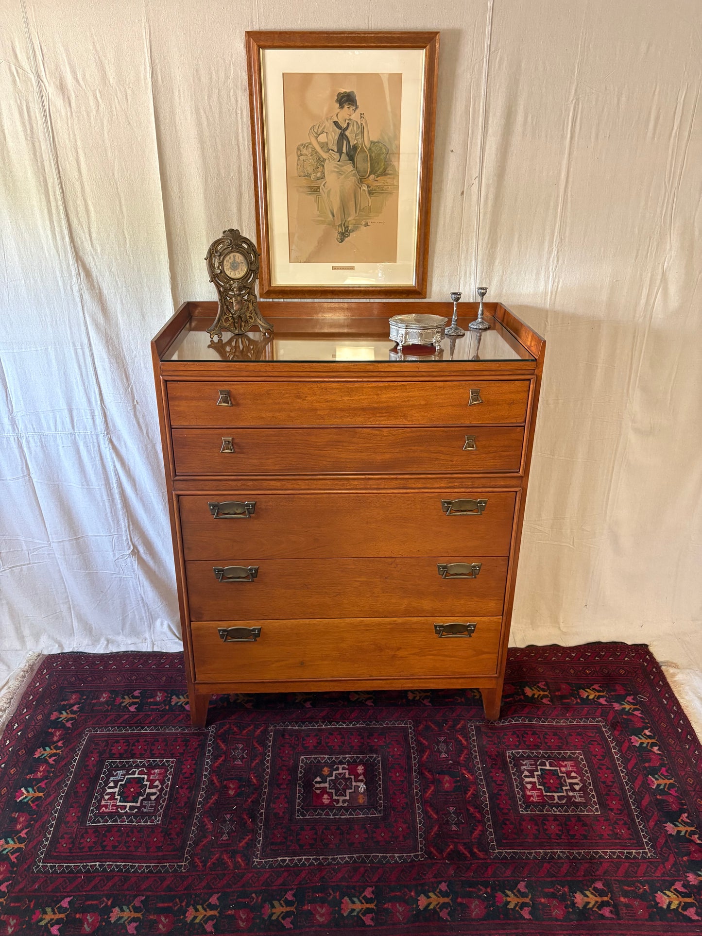 Walnut MCM Tall Chest
