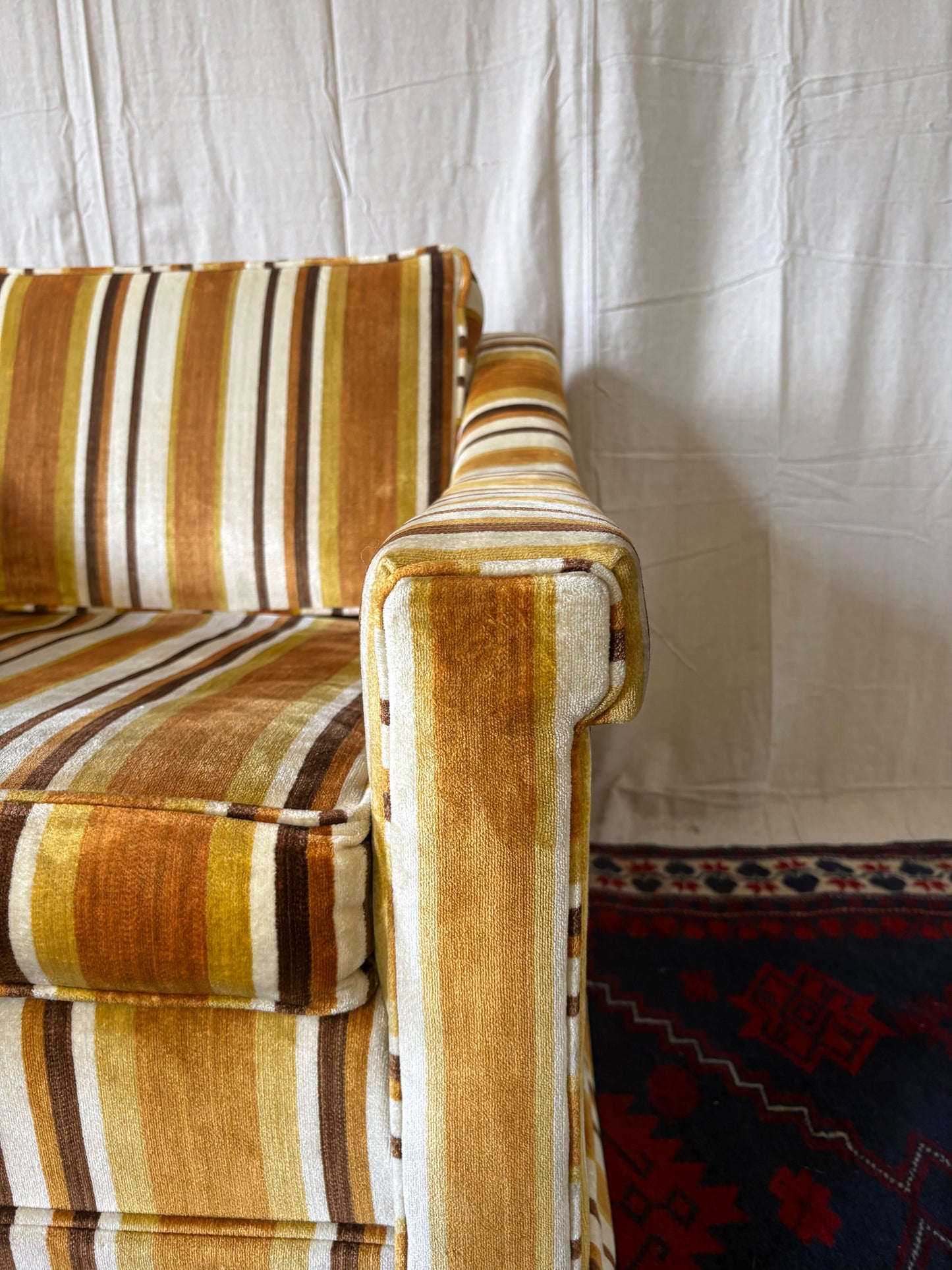 Striped Midcentury Club Chair
