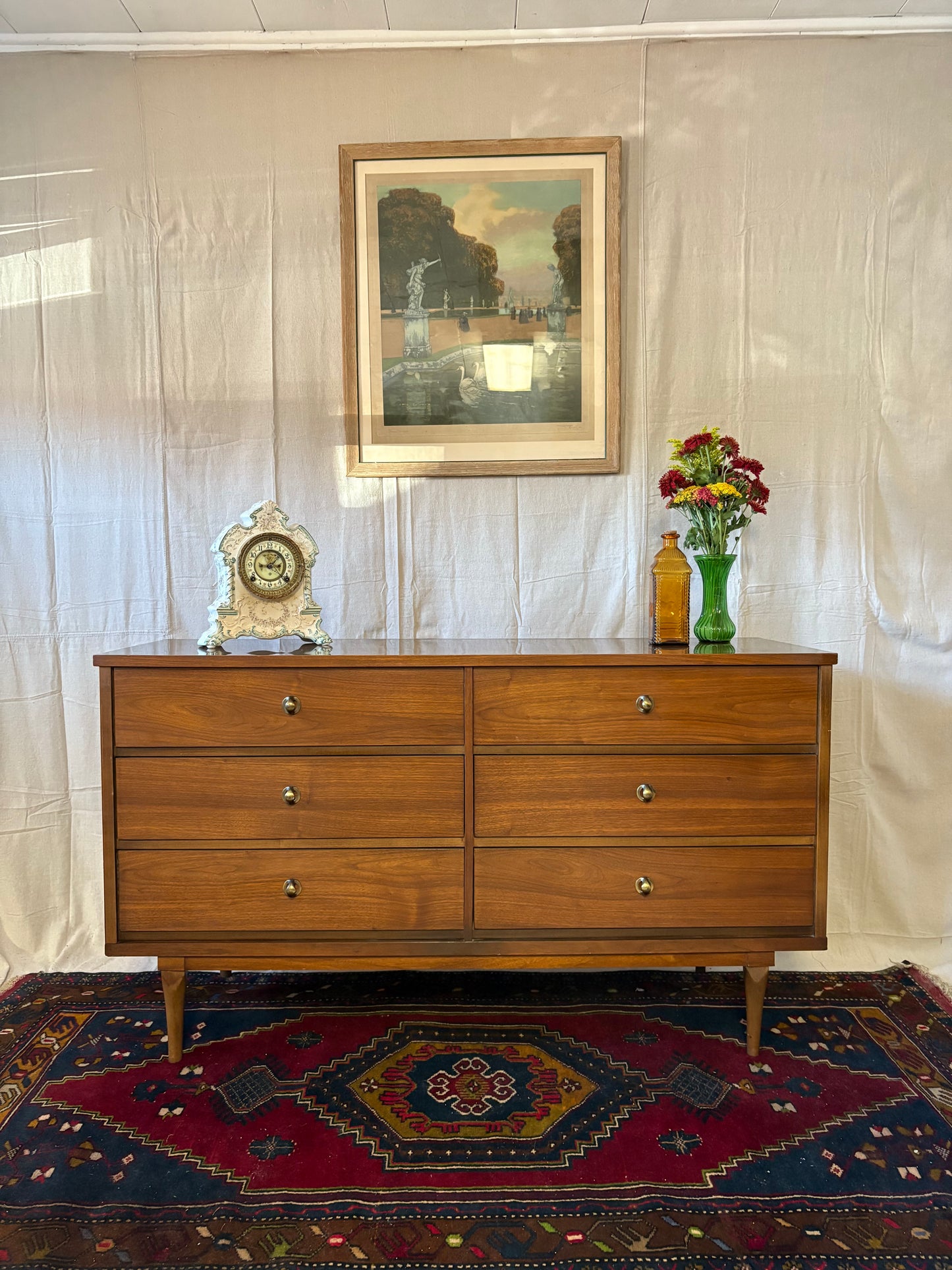 MCM Brass-Pull Double Dresser