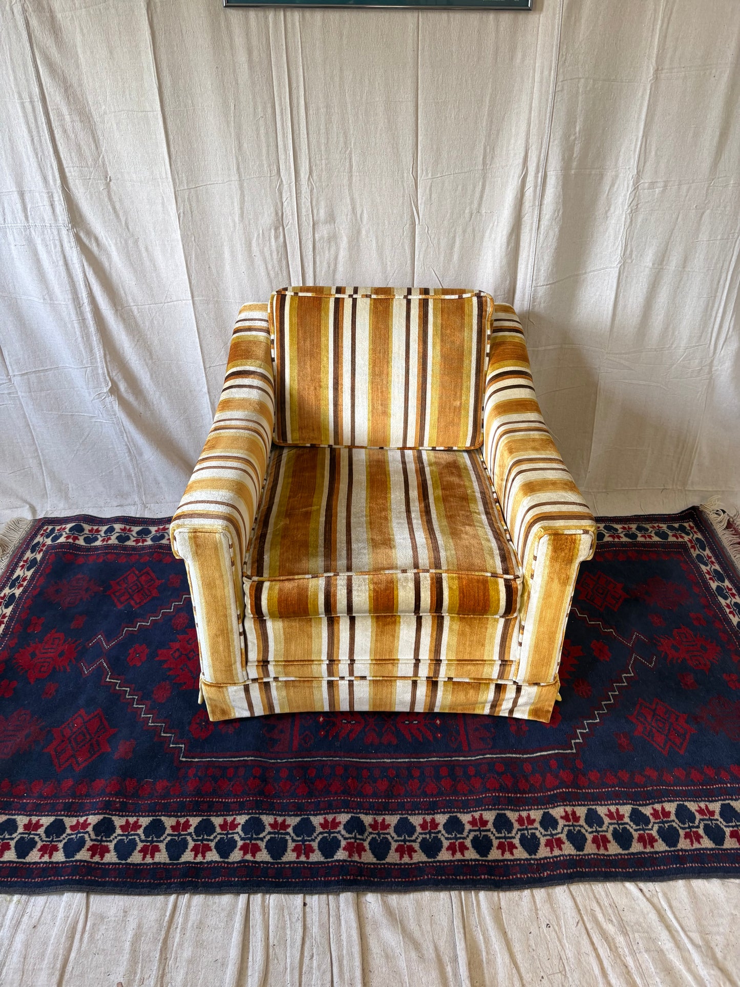 Striped Midcentury Club Chair