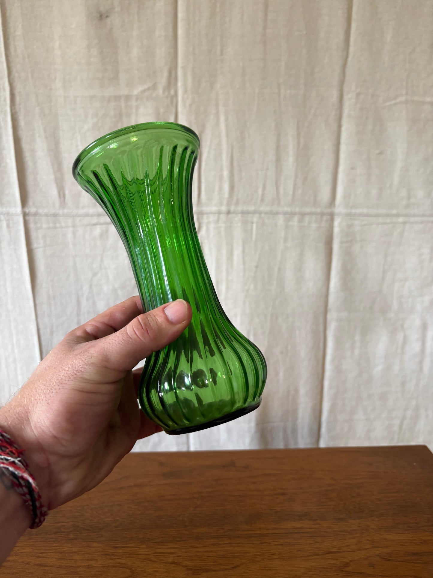 Hoosier Dark Green Swirl Vase