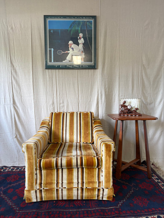 Striped Midcentury Club Chair