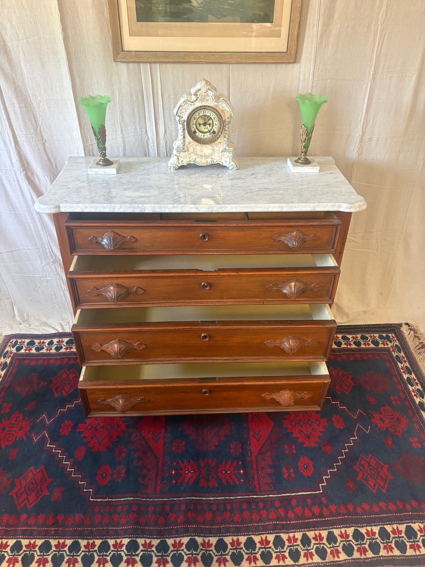 Antique Marble Top Chest of Drawers