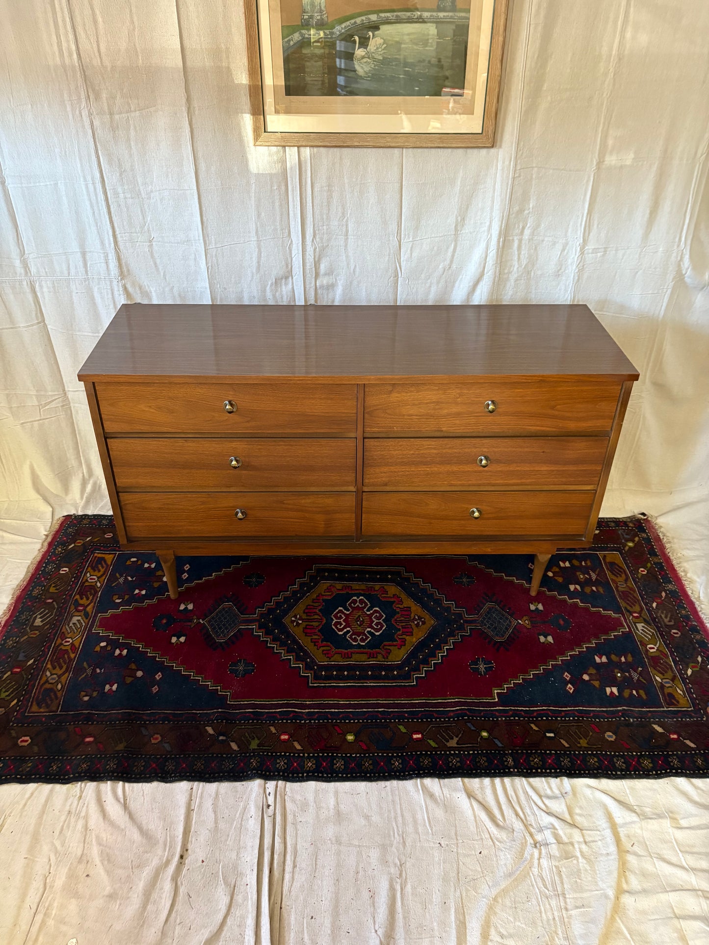 MCM Brass-Pull Double Dresser