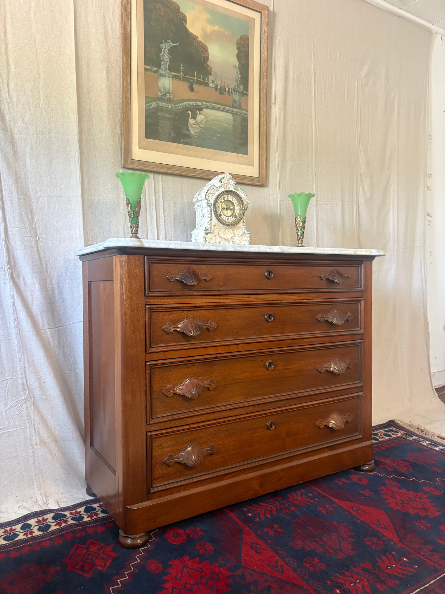 Antique Marble Top Chest of Drawers