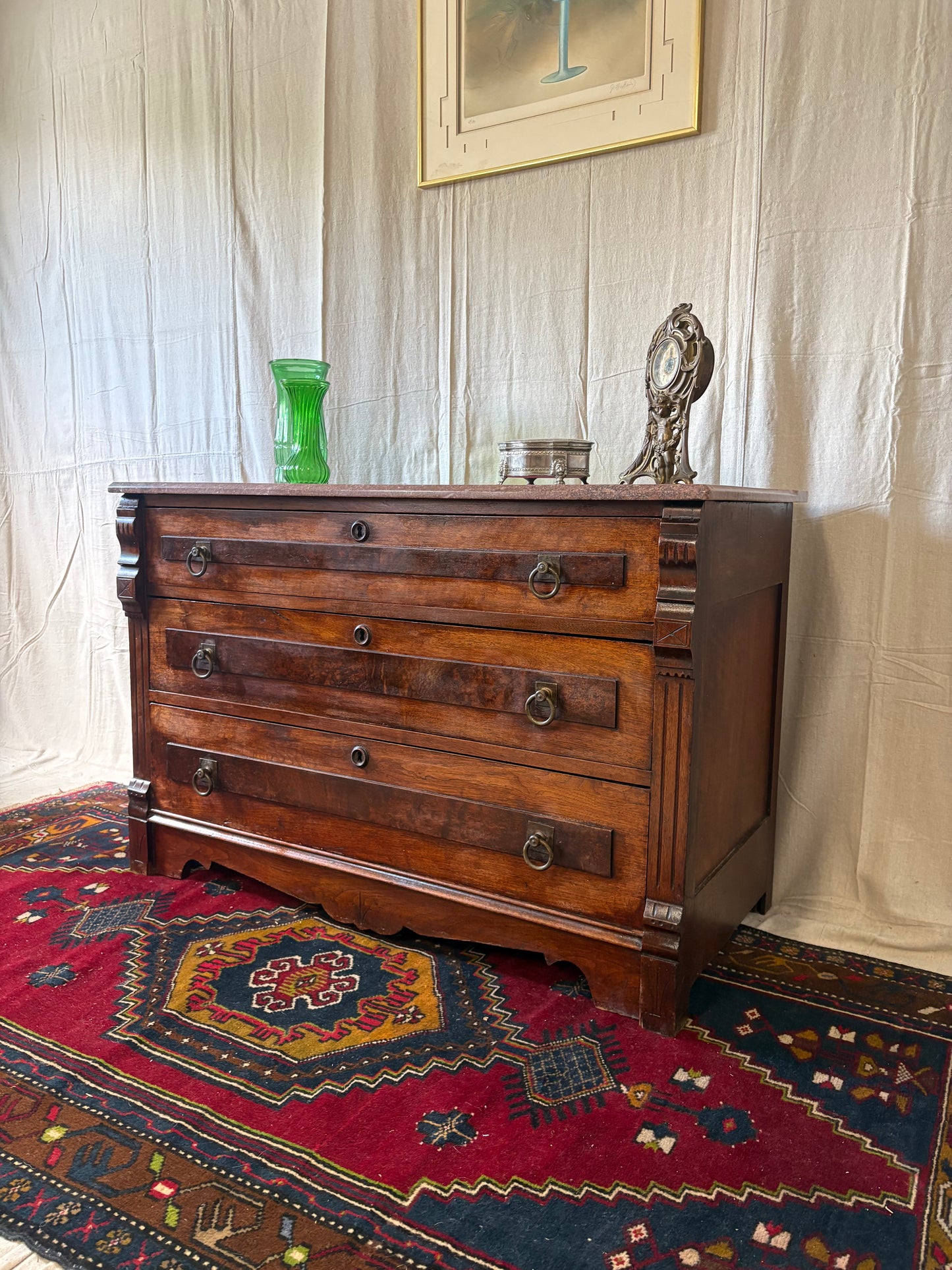 Eastlake Marble Top Dresser