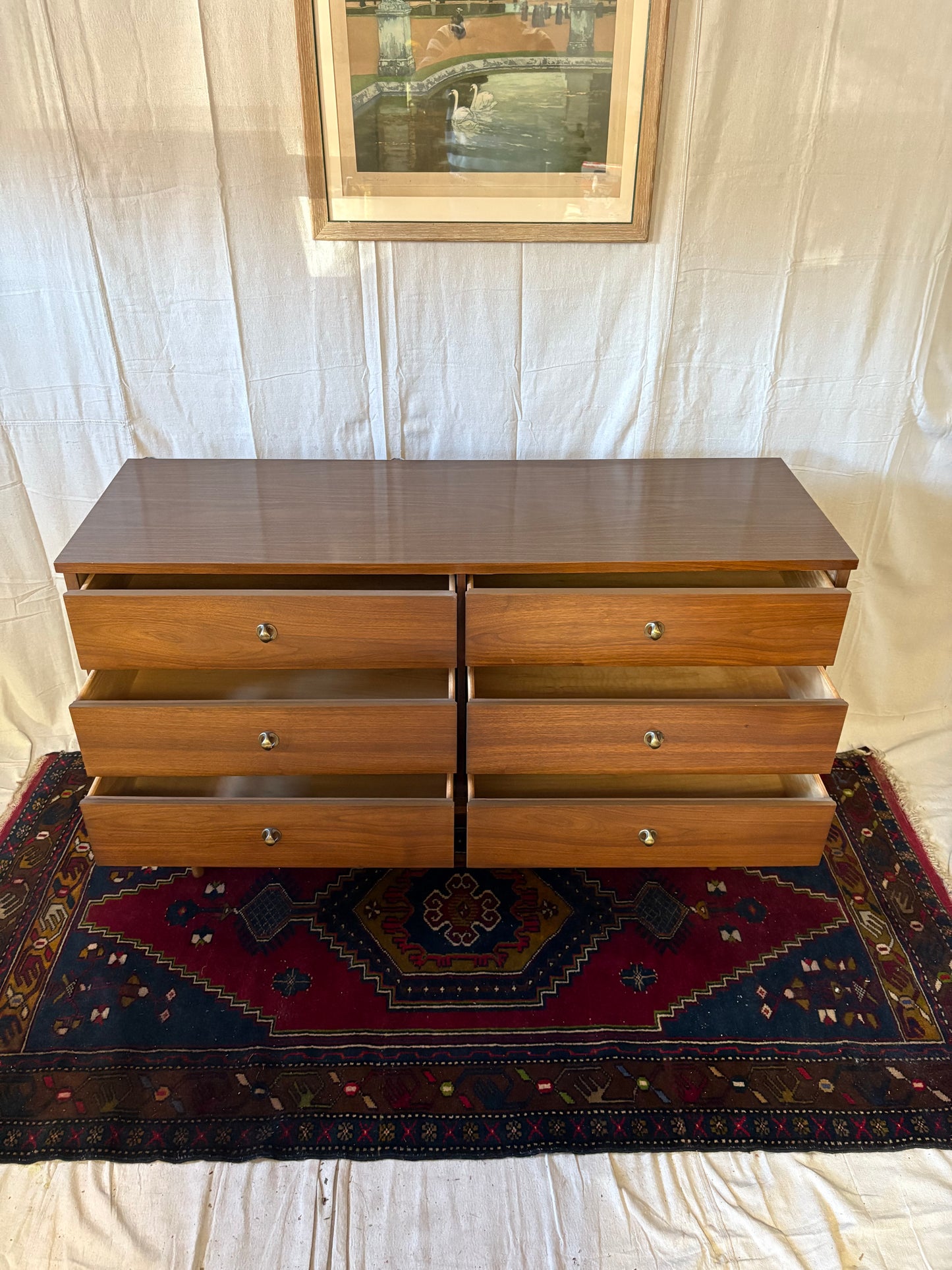 MCM Brass-Pull Double Dresser