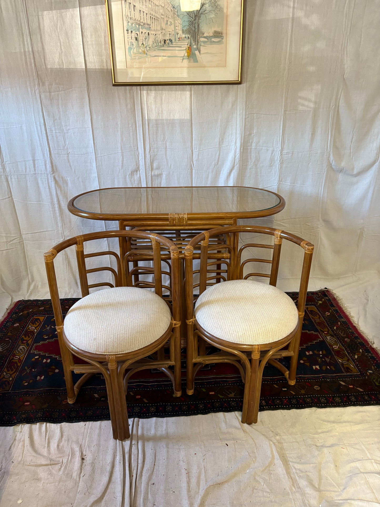 Rattan Honeymoon Bistro Set