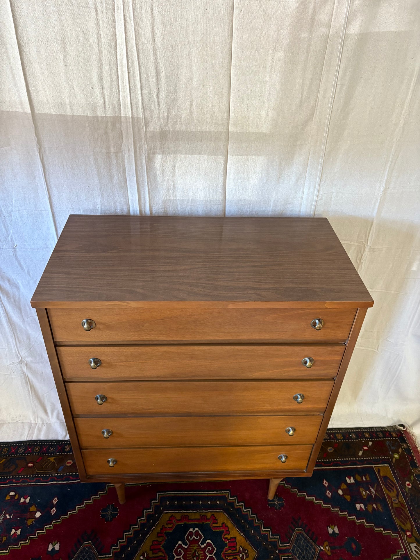 MCM Brass-Pull Tall Chest