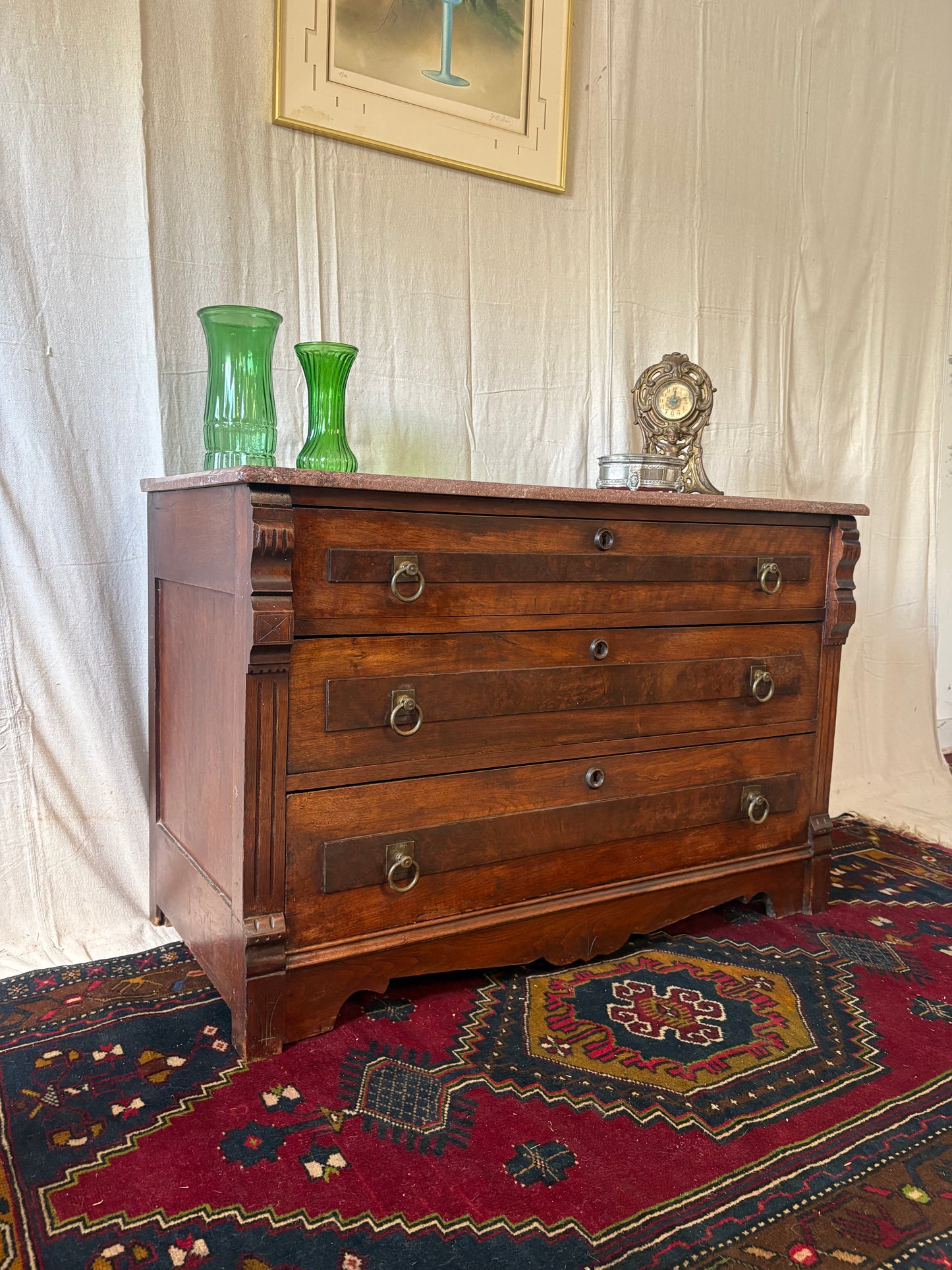 Eastlake Marble Top Dresser