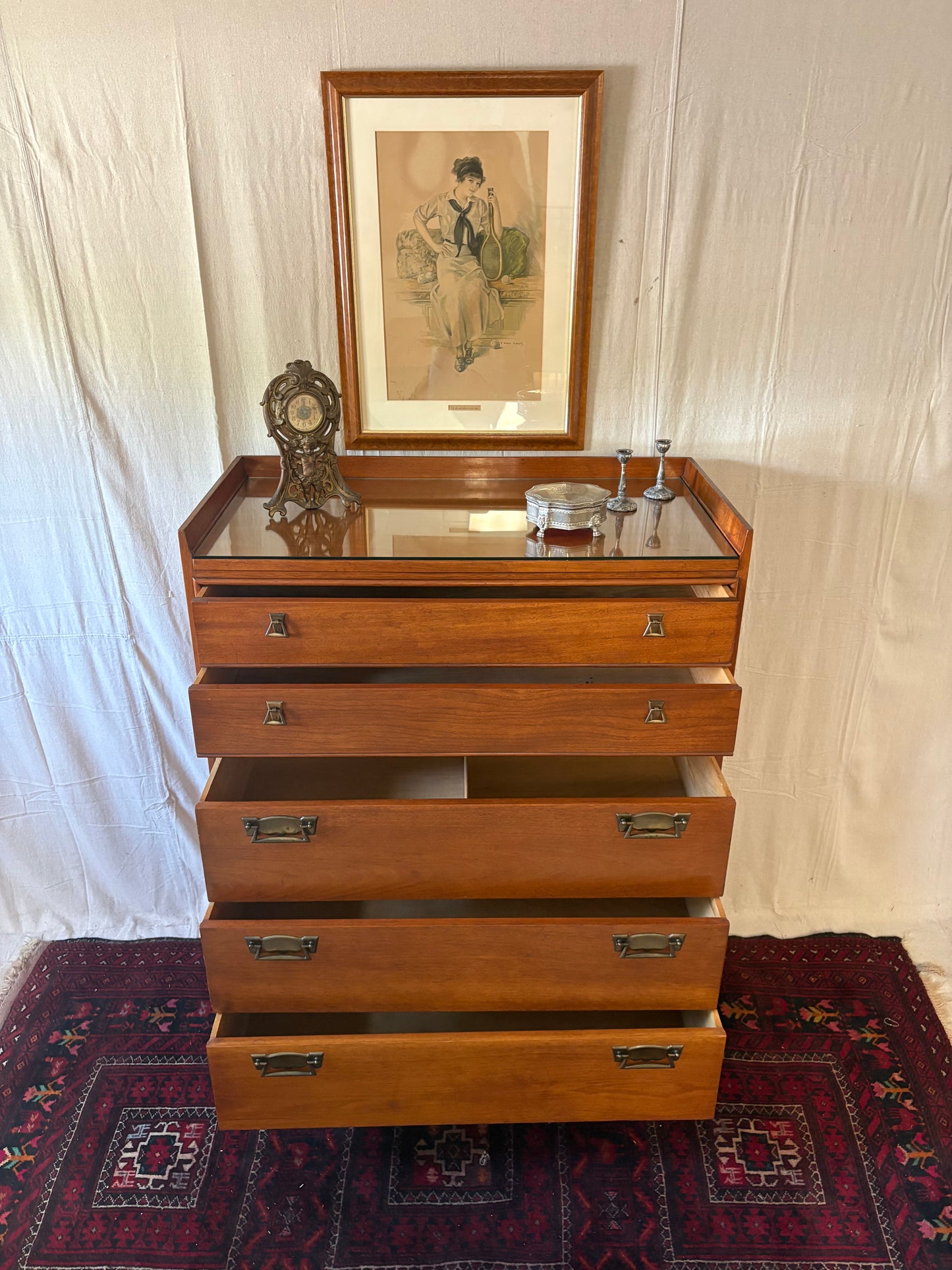 Walnut MCM Tall Chest