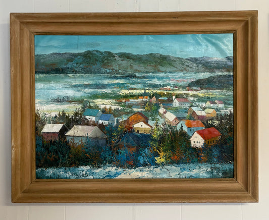 Harbor Town Oil Painting