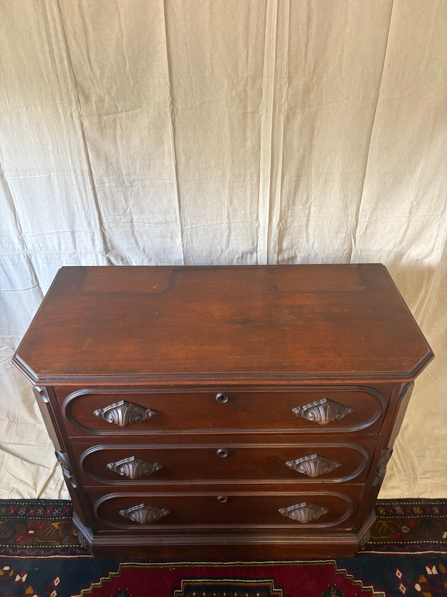 Victorian Walnut Dresser with Mirror