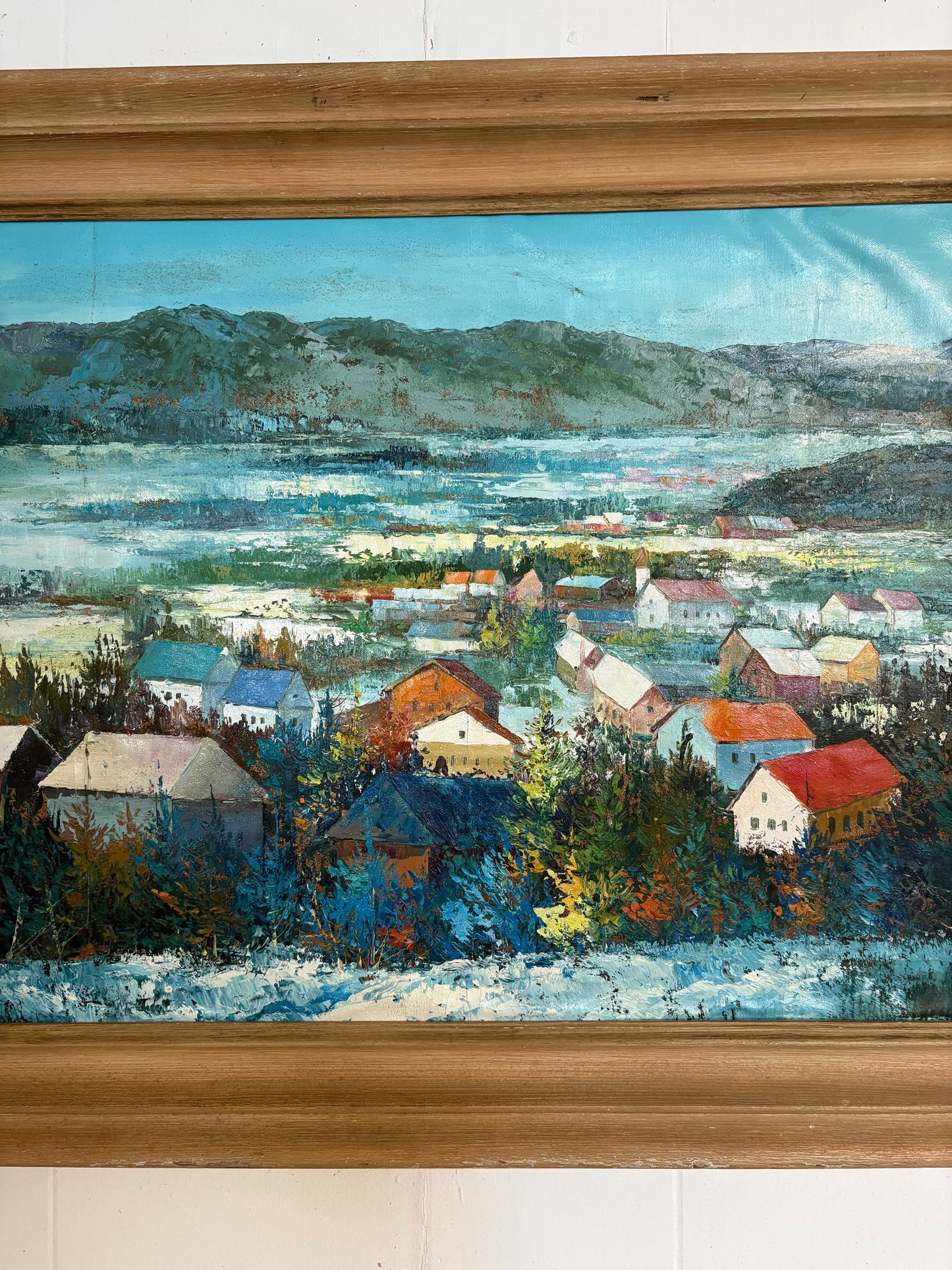 Harbor Town Oil Painting