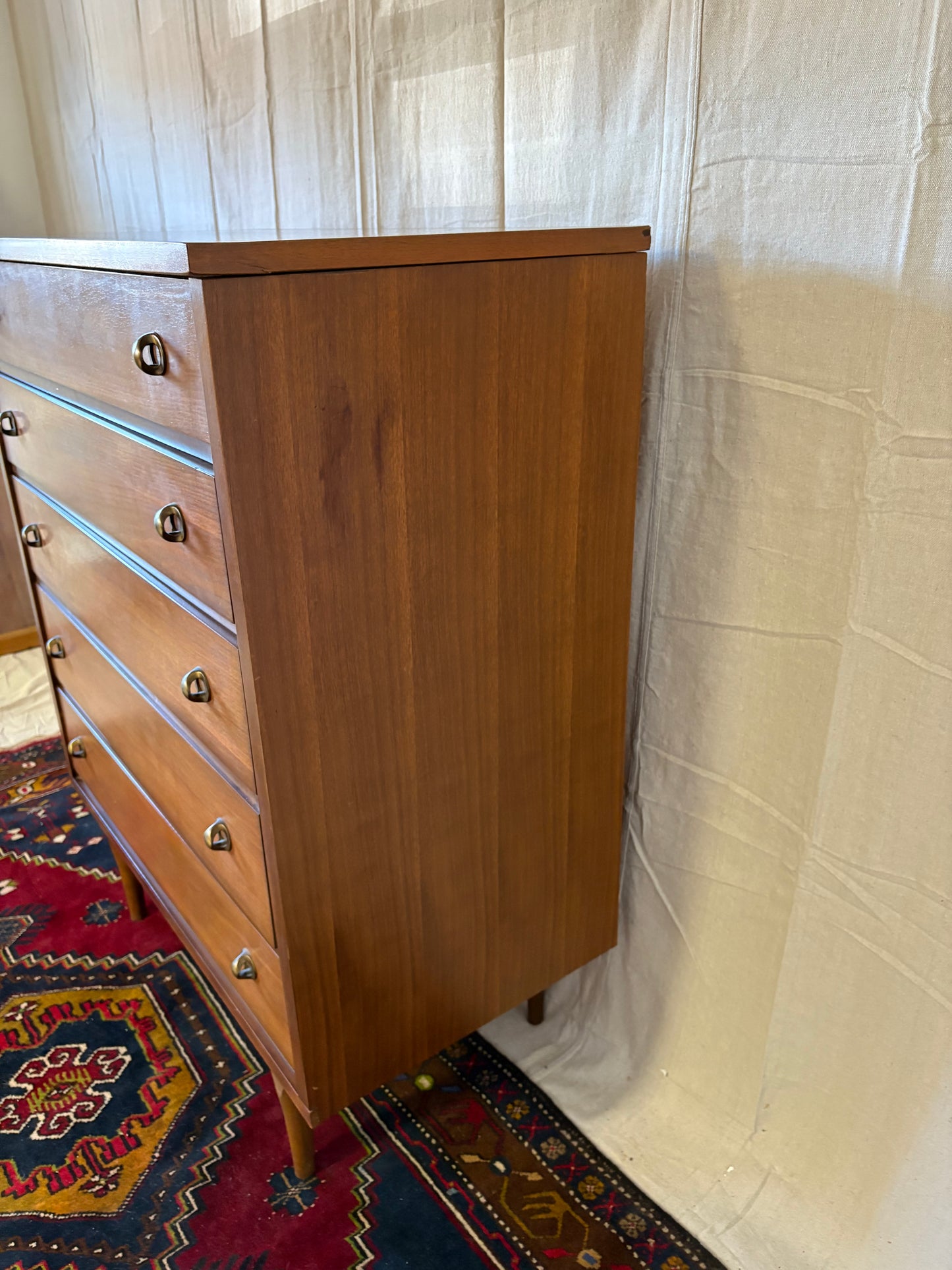 MCM Brass-Pull Tall Chest