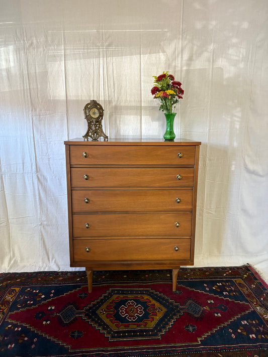 MCM Brass-Pull Tall Chest