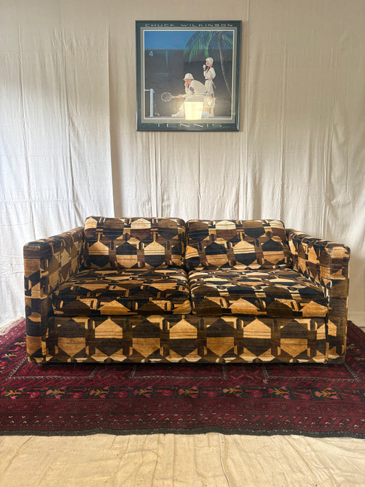 MCM Geometric-Pattern Loveseat