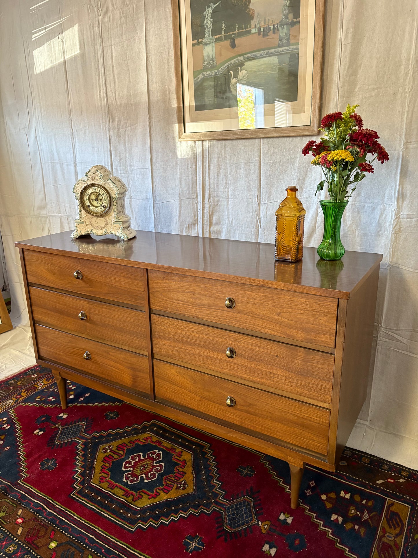 MCM Brass-Pull Double Dresser