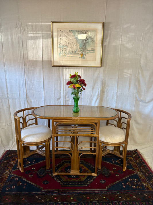 Rattan Honeymoon Bistro Set