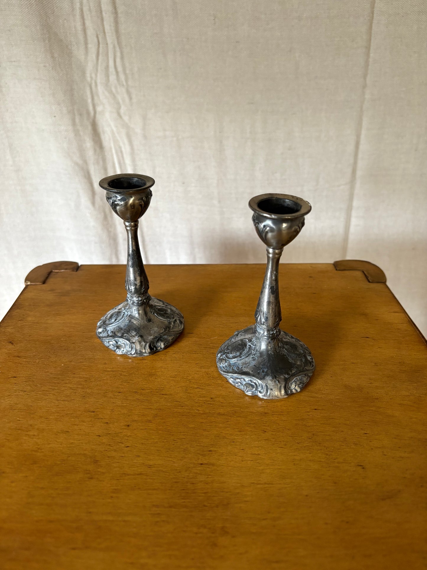 Art Nouveau Candlestick Pair