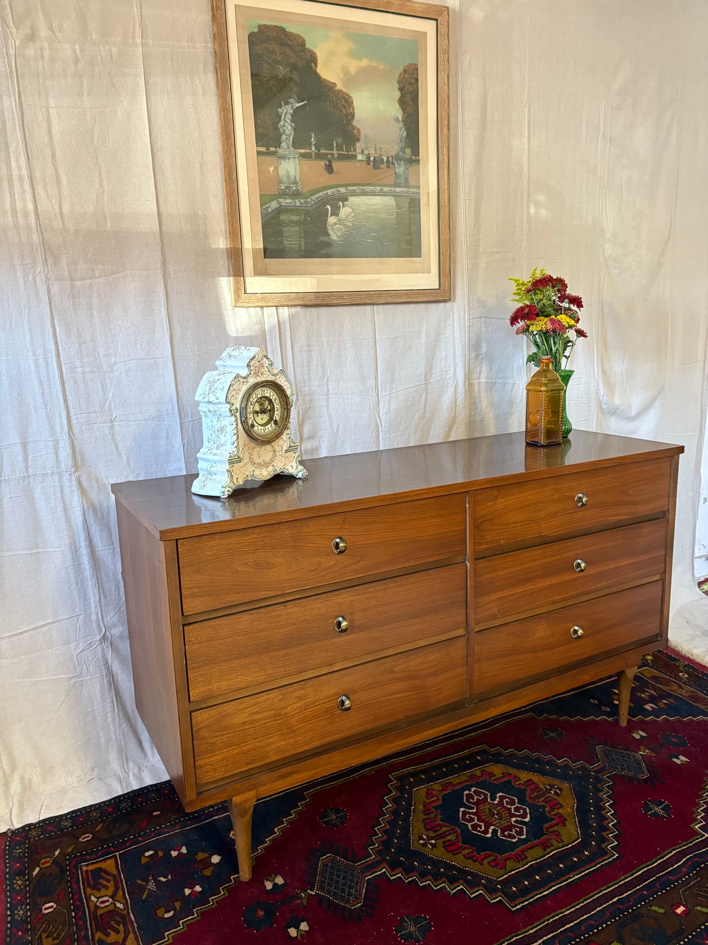 MCM Brass-Pull Double Dresser