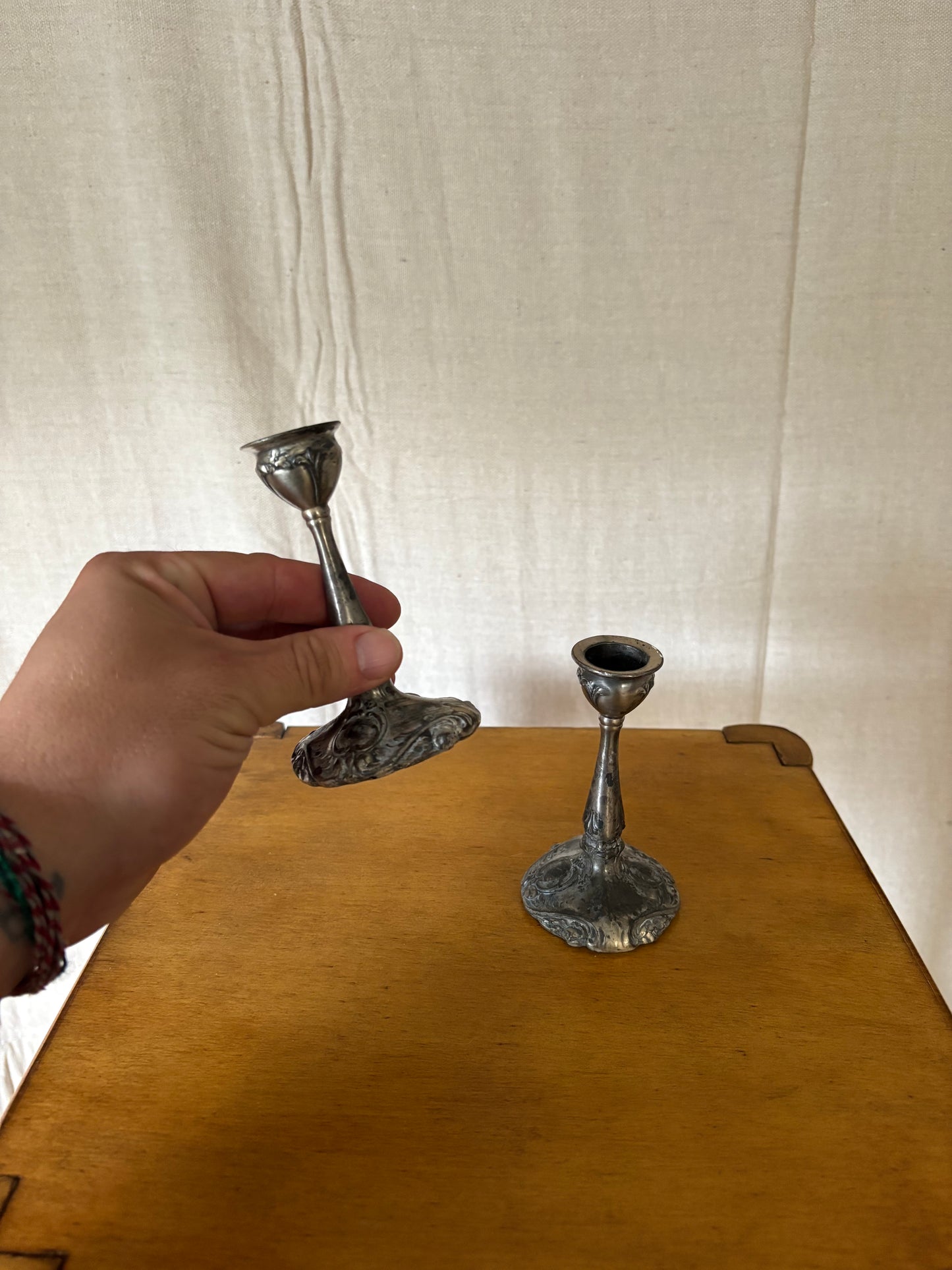 Art Nouveau Candlestick Pair