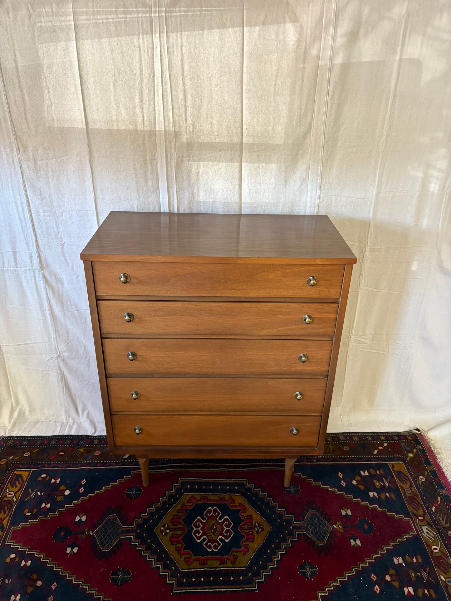 MCM Brass-Pull Tall Chest