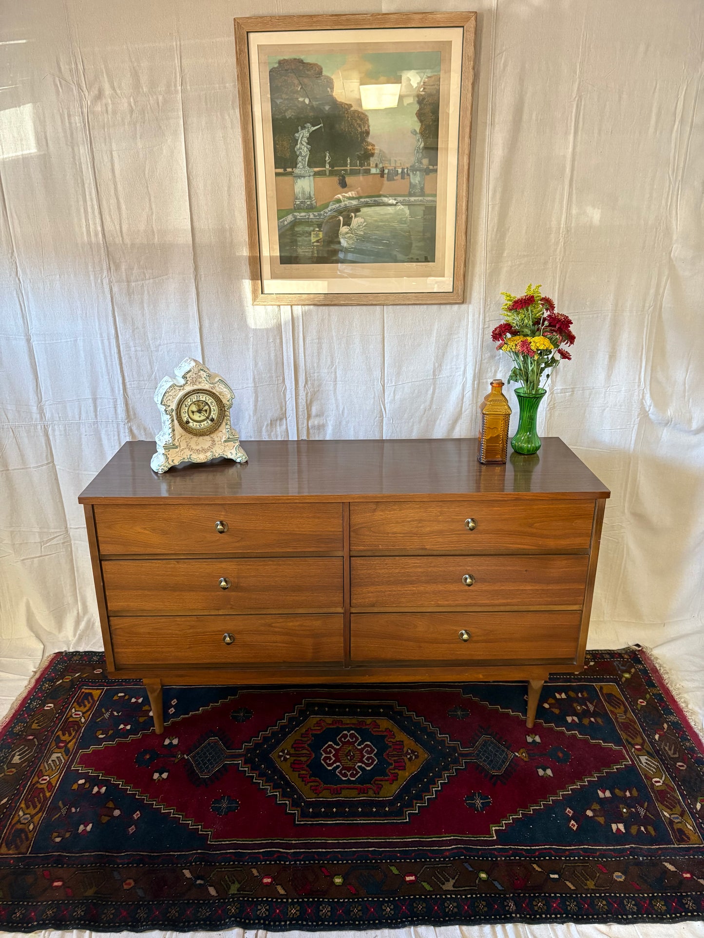MCM Brass-Pull Double Dresser