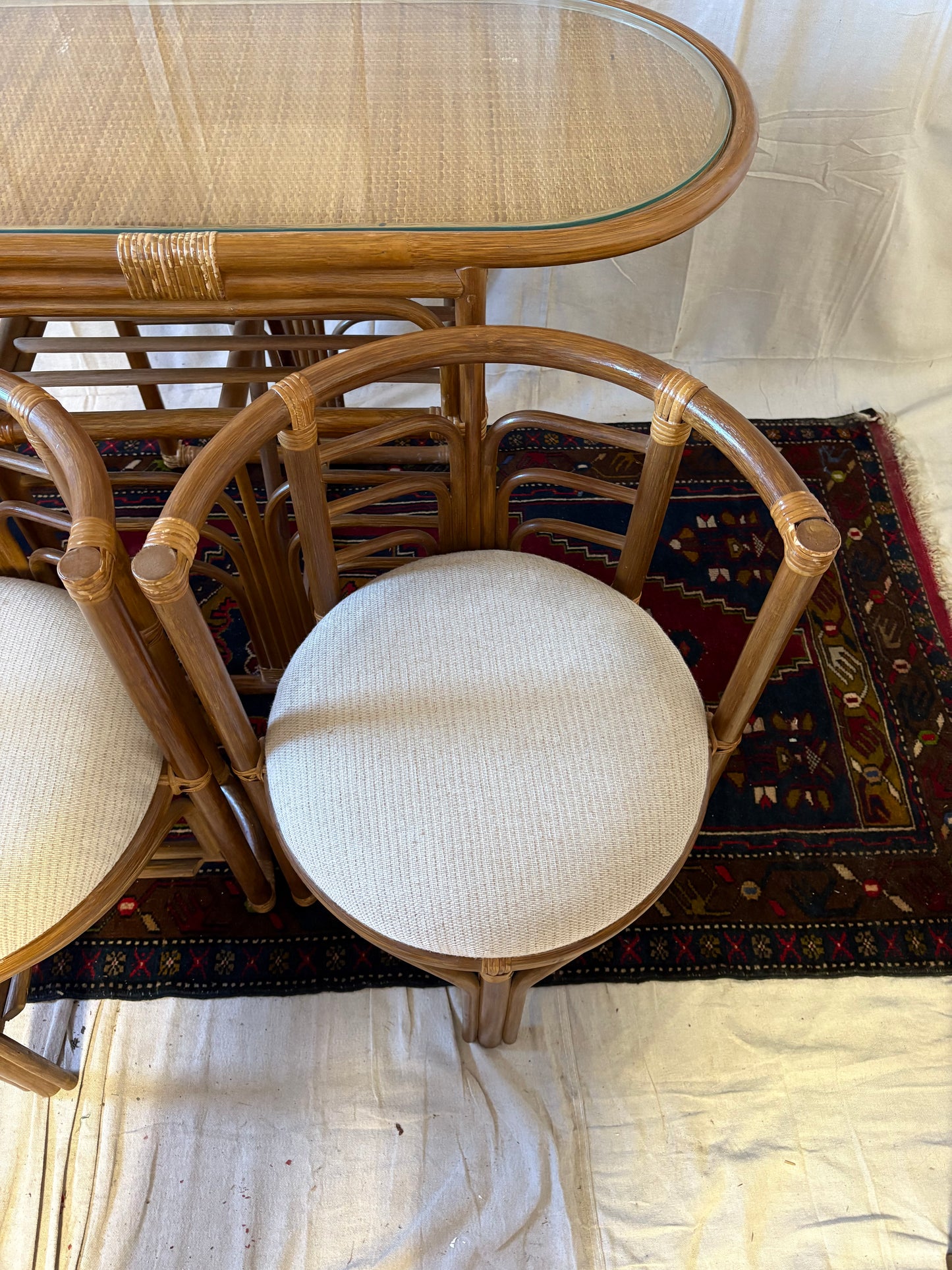 Rattan Honeymoon Bistro Set