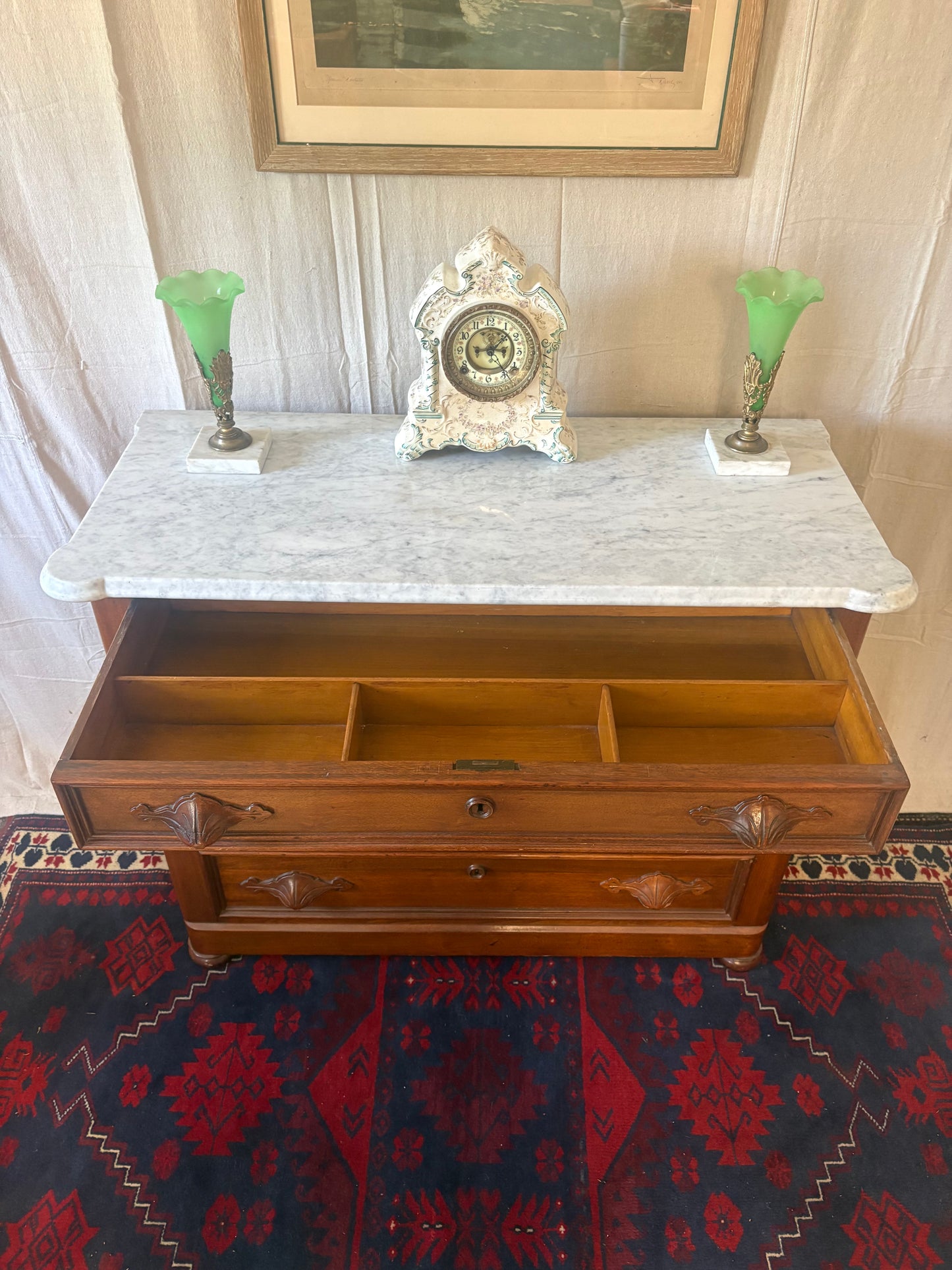 Antique Marble Top Chest of Drawers