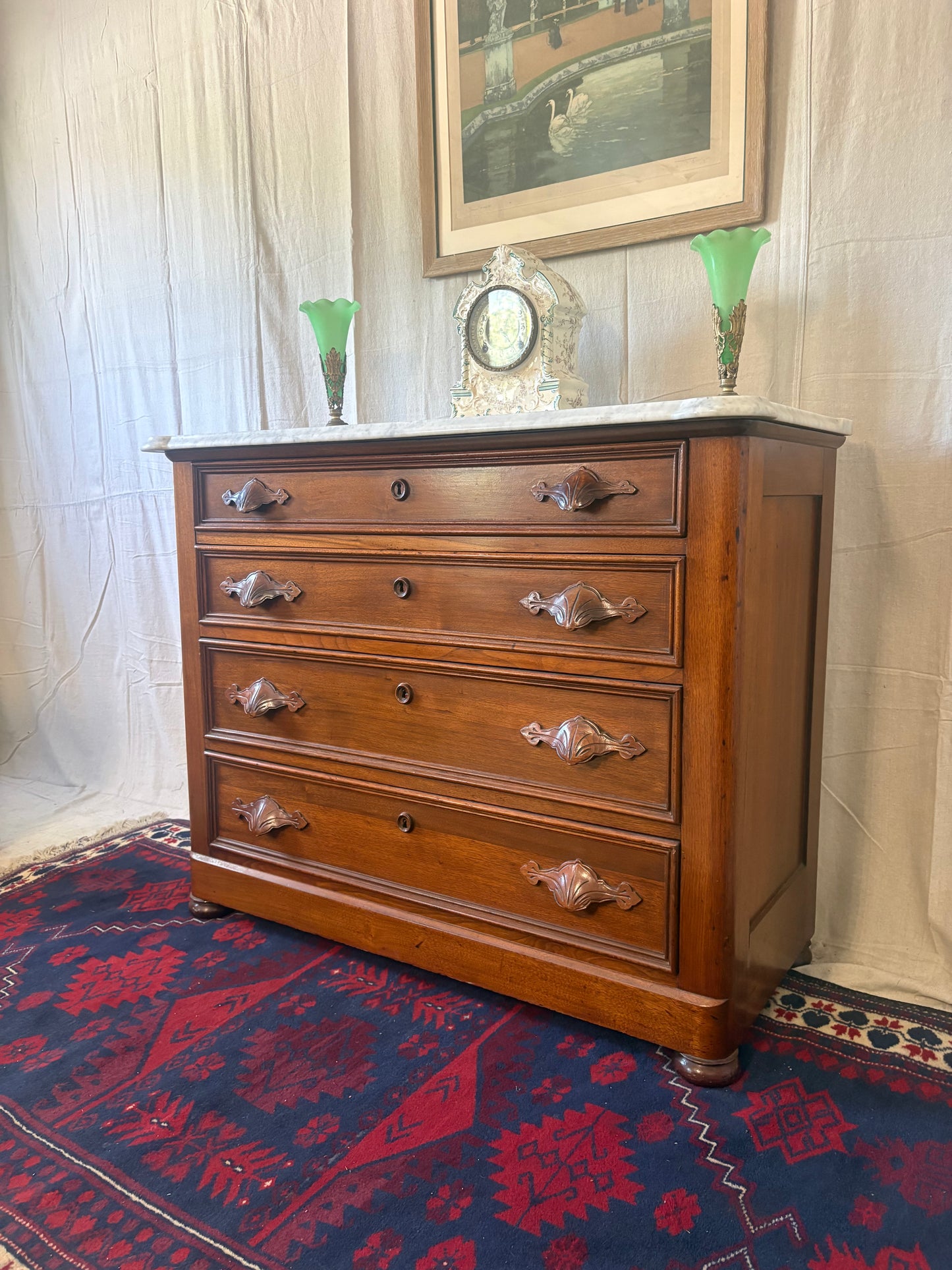 Antique Marble Top Chest of Drawers