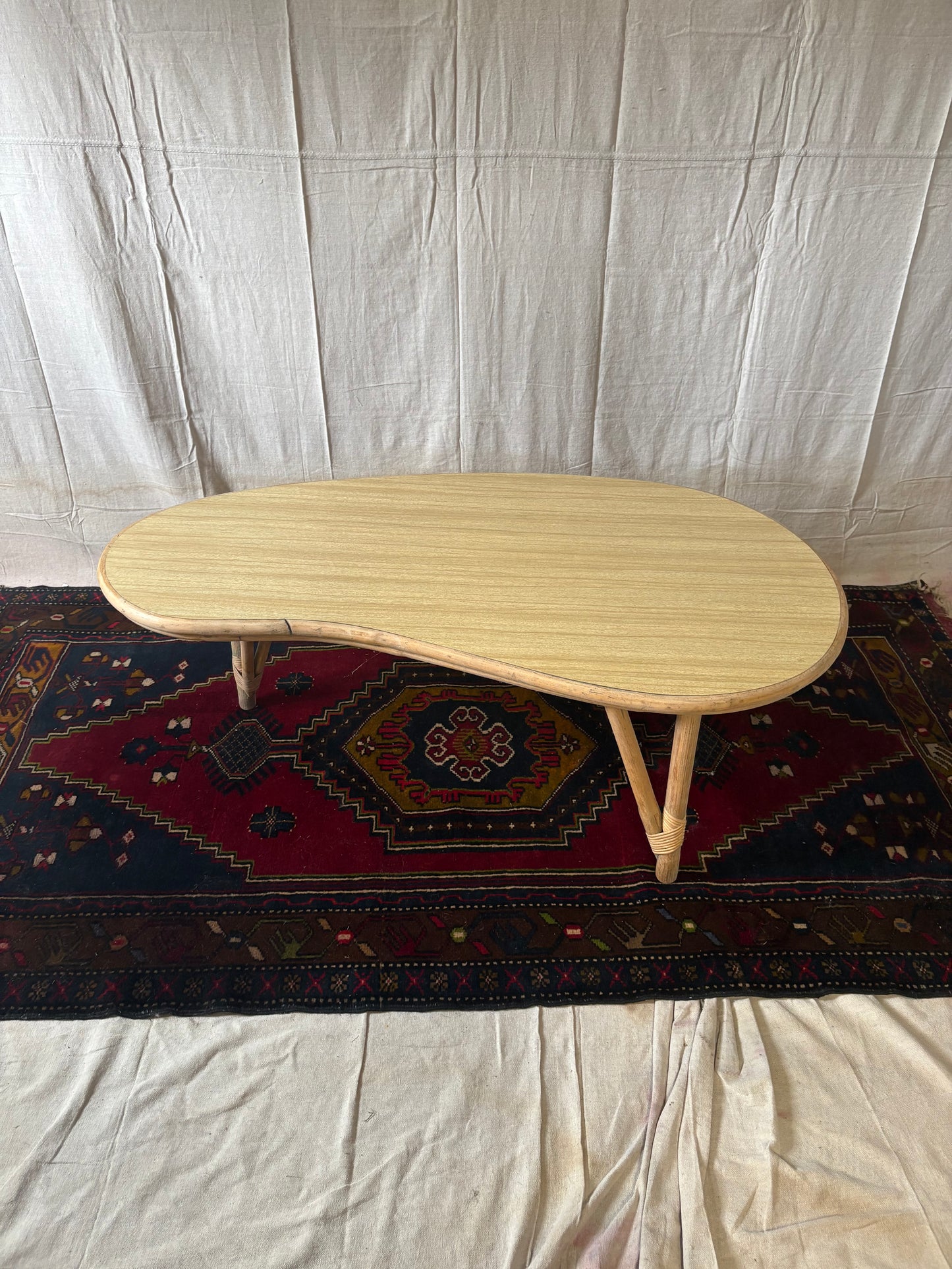 Rattan Kidney Coffee Table