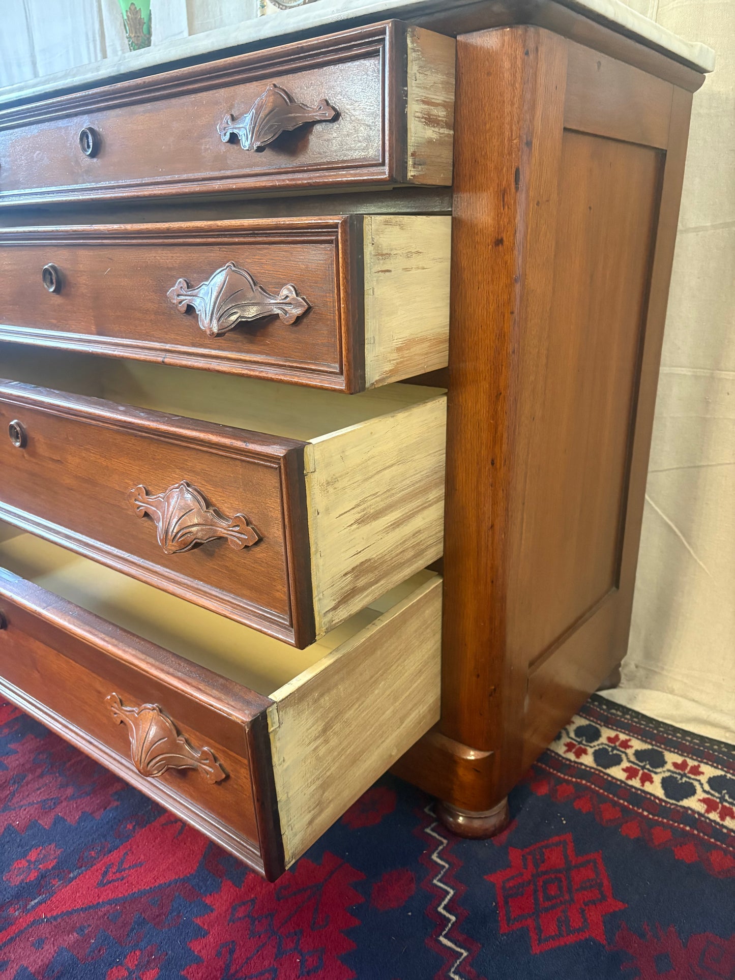 Antique Marble Top Chest of Drawers
