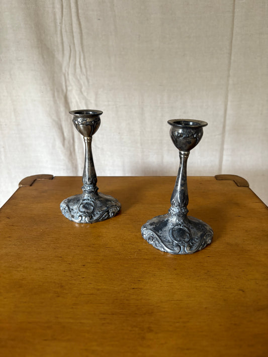 Art Nouveau Candlestick Pair