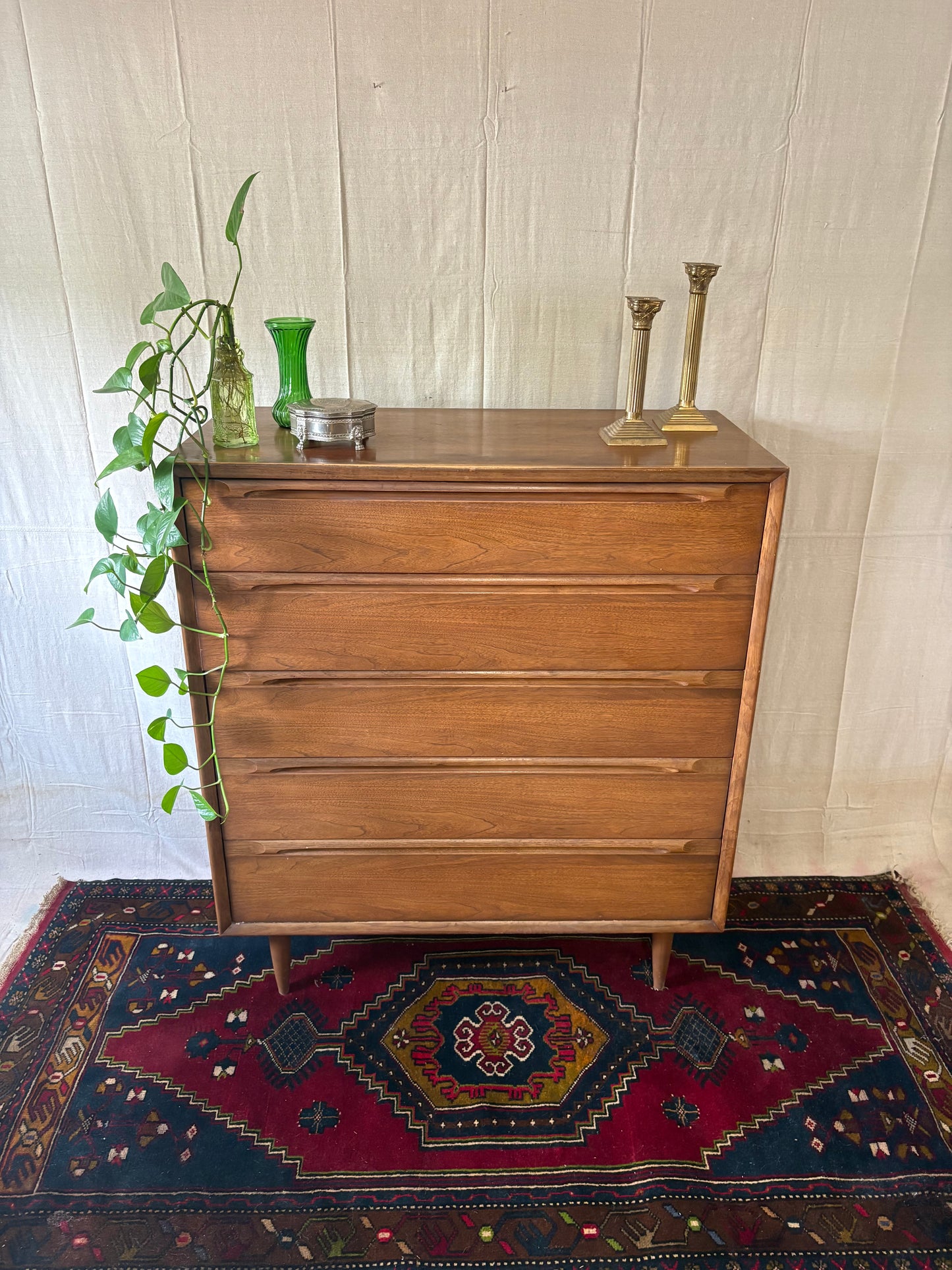 MCM Walnut Tall Chest